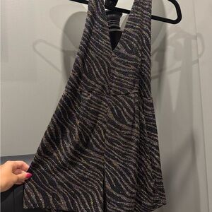 Sparkley Print V-Neck romper